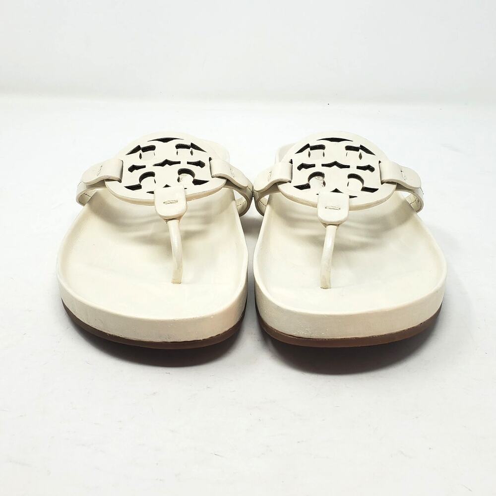Tory Burch Miller Cloud Leather Thong Sandal Calf Leather New Ivory 81032 Size 8 - Picture 5 of 9
